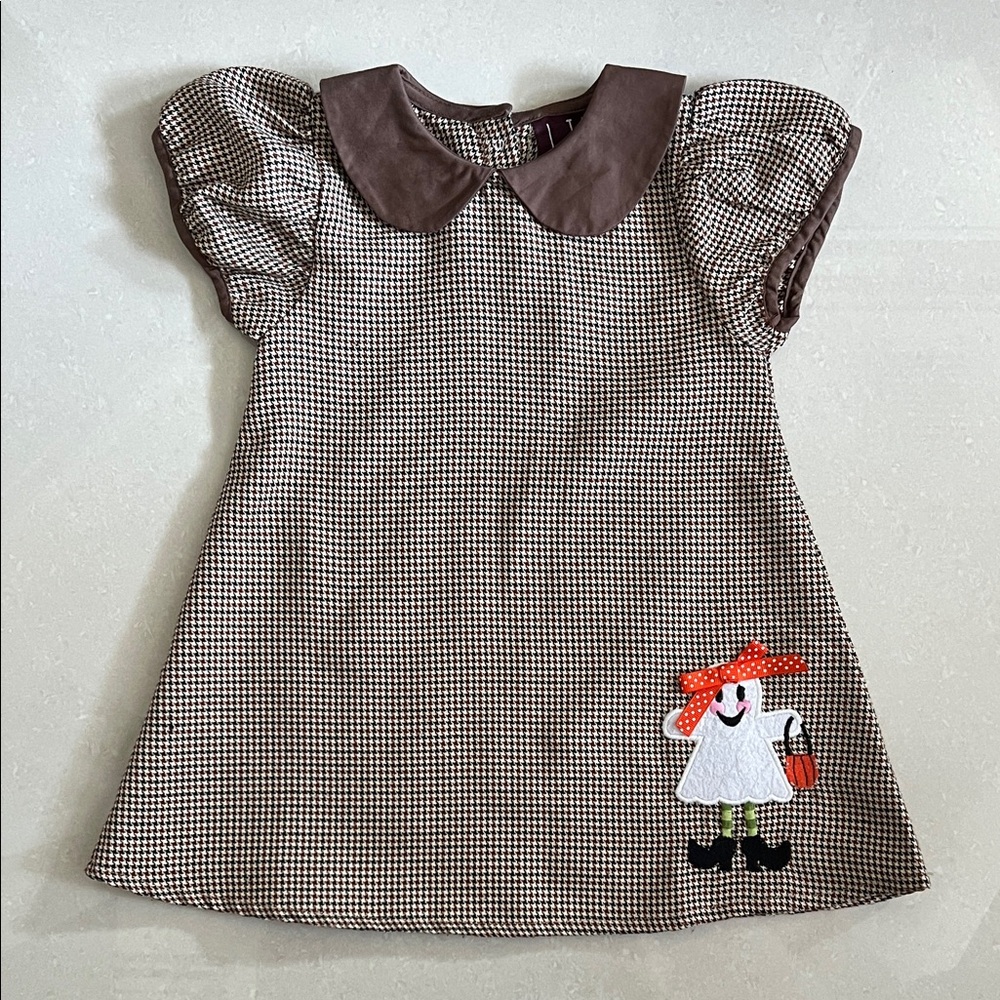 Brown Checkered Kids Gost Casual Dress size 12-24M